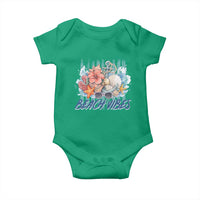 Beach Vibes Baby Onesie Floral Seashell Coastal Vacation Graphic