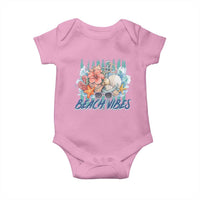 Beach Vibes Baby Onesie Floral Seashell Coastal Vacation Graphic