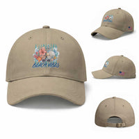 Beach Vibes Baseball Cap Floral Seashell Coastal Vacation Graphic