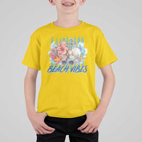 Beach Vibes T Shirt For Kid Floral Seashell Coastal Vacation Graphic