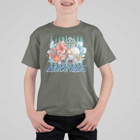 Beach Vibes T Shirt For Kid Floral Seashell Coastal Vacation Graphic