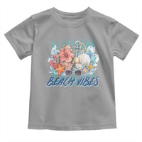 Beach Vibes Toddler T Shirt Floral Seashell Coastal Vacation Graphic