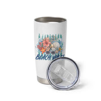Beach Vibes Tumbler Cup Floral Seashell Coastal Vacation Graphic