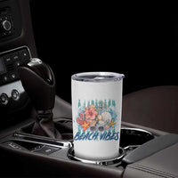 Beach Vibes Tumbler Cup Floral Seashell Coastal Vacation Graphic