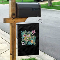 Floral Summer Turtle Garden Flag Preppy Tropical Coastal Beach Graphic