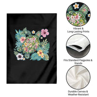Floral Summer Turtle Garden Flag Preppy Tropical Coastal Beach Graphic