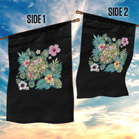 Floral Summer Turtle Garden Flag Preppy Tropical Coastal Beach Graphic