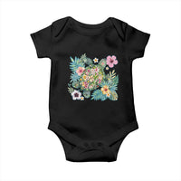 Floral Summer Turtle Baby Onesie Preppy Tropical Coastal Beach Graphic