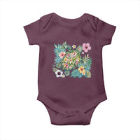 Floral Summer Turtle Baby Onesie Preppy Tropical Coastal Beach Graphic