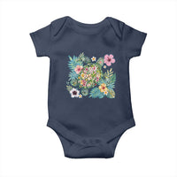 Floral Summer Turtle Baby Onesie Preppy Tropical Coastal Beach Graphic