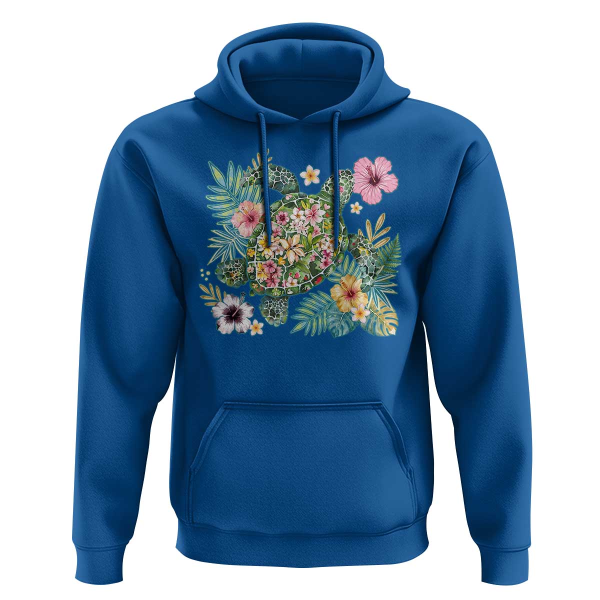 Floral Summer Turtle Hoodie Preppy Tropical Coastal Beach Graphic