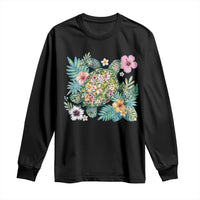 Floral Summer Turtle Long Sleeve Shirt Preppy Tropical Coastal Beach Graphic