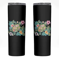 Floral Summer Turtle Skinny Tumbler Preppy Tropical Coastal Beach Graphic
