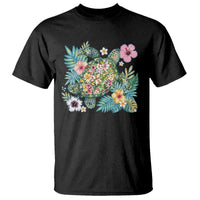 Floral Summer Turtle T Shirt Preppy Tropical Coastal Beach Graphic