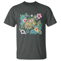 Floral Summer Turtle T Shirt Preppy Tropical Coastal Beach Graphic