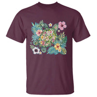 Floral Summer Turtle T Shirt Preppy Tropical Coastal Beach Graphic