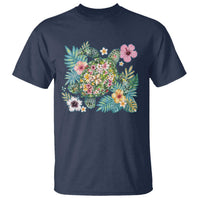Floral Summer Turtle T Shirt Preppy Tropical Coastal Beach Graphic