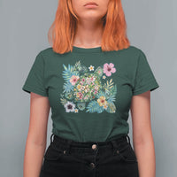 Floral Summer Turtle T Shirt For Women Preppy Tropical Coastal Beach Graphic