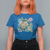 Floral Summer Turtle T Shirt For Women Preppy Tropical Coastal Beach Graphic
