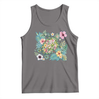 Floral Summer Turtle Tank Top Preppy Tropical Coastal Beach Graphic
