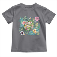Floral Summer Turtle Toddler T Shirt Preppy Tropical Coastal Beach Graphic