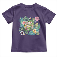 Floral Summer Turtle Toddler T Shirt Preppy Tropical Coastal Beach Graphic