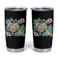 Floral Summer Turtle Tumbler Cup Preppy Tropical Coastal Beach Graphic