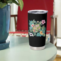 Floral Summer Turtle Tumbler Cup Preppy Tropical Coastal Beach Graphic