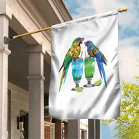 Hawaiian Parrots Drinking Margaritas Garden Flag Beach Vacation Gift