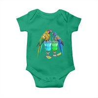 Hawaiian Parrots Drinking Margaritas Baby Onesie Beach Vacation Gift