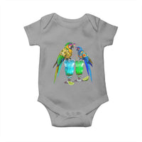 Hawaiian Parrots Drinking Margaritas Baby Onesie Beach Vacation Gift