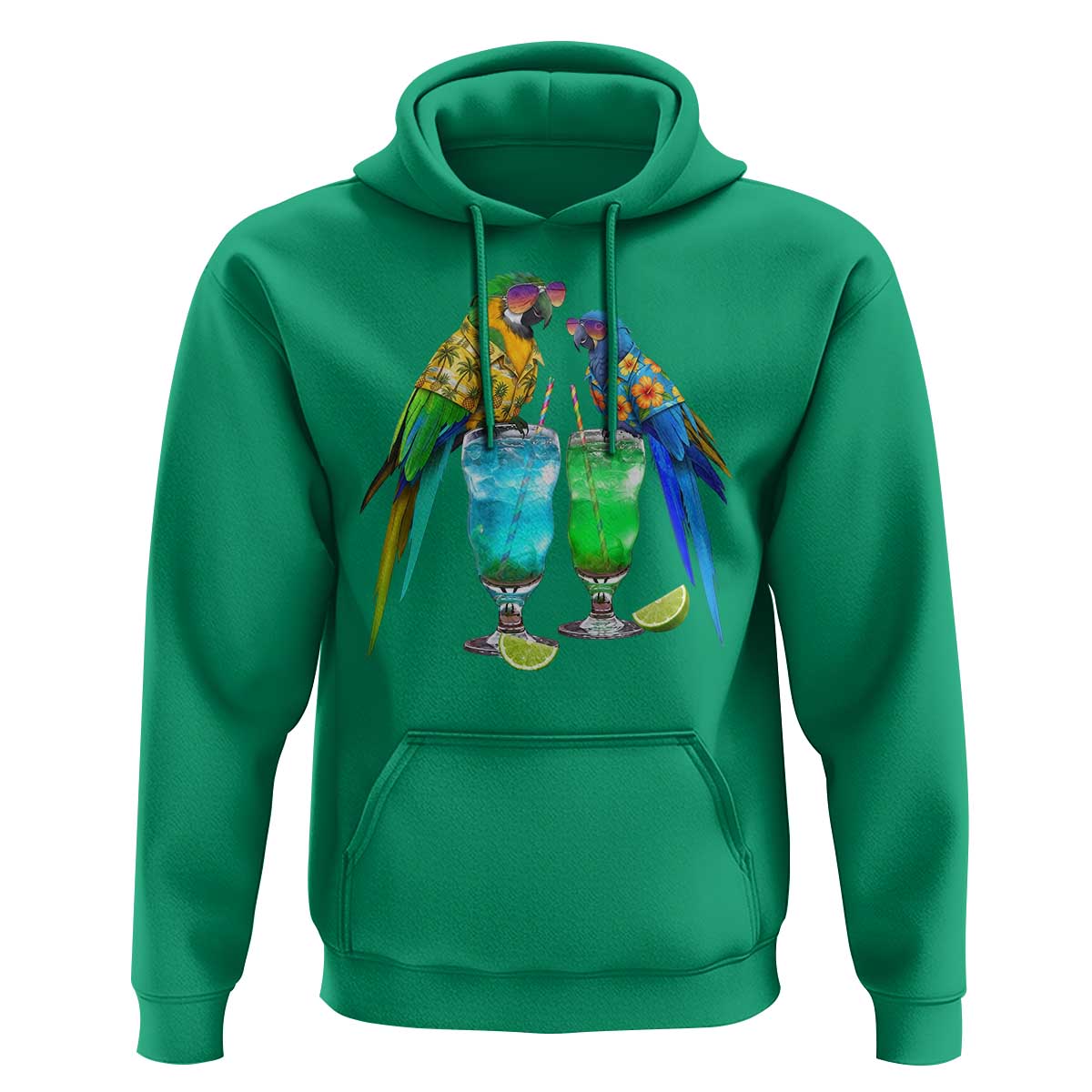 Hawaiian Parrots Drinking Margaritas Hoodie Beach Vacation Gift