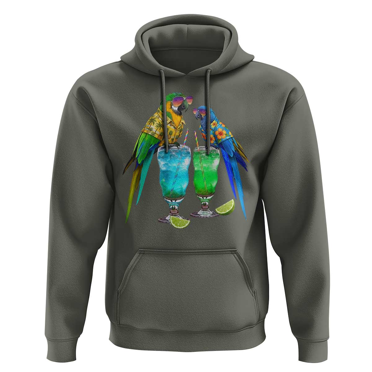 Hawaiian Parrots Drinking Margaritas Hoodie Beach Vacation Gift