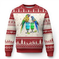 Hawaiian Parrots Drinking Margaritas Ugly Christmas Sweater Beach Vacation Gift