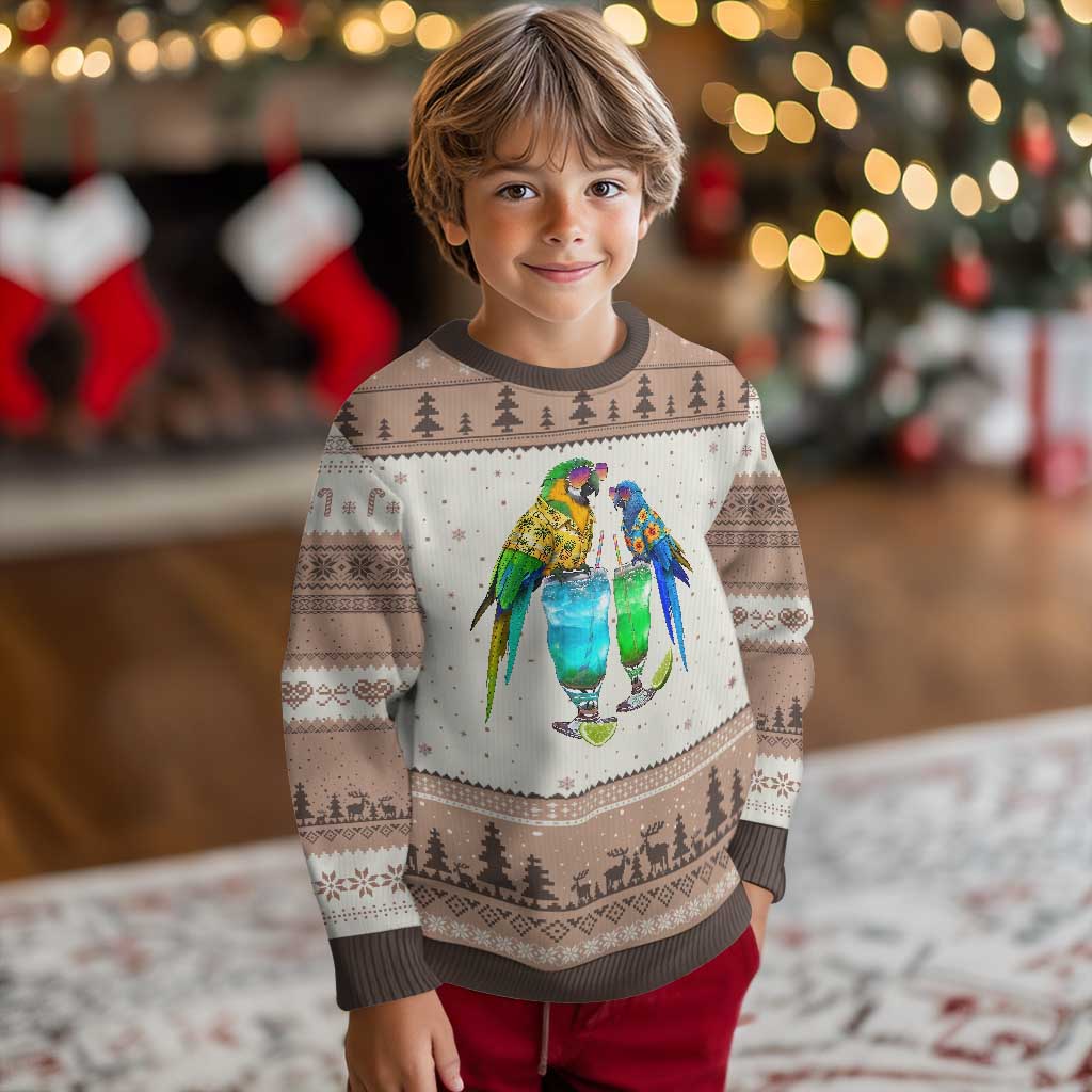 Hawaiian Parrots Drinking Margaritas Ugly Christmas Sweater Beach Vacation Gift