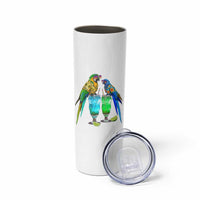 Hawaiian Parrots Drinking Margaritas Skinny Tumbler Beach Vacation Gift