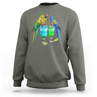 Hawaiian Parrots Drinking Margaritas Sweatshirt Beach Vacation Gift