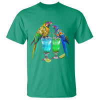 Hawaiian Parrots Drinking Margaritas T Shirt Beach Vacation Gift