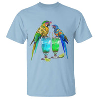 Hawaiian Parrots Drinking Margaritas T Shirt Beach Vacation Gift