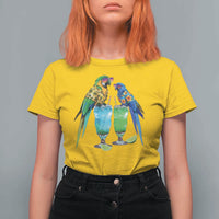 Hawaiian Parrots Drinking Margaritas T Shirt For Women Beach Vacation Gift