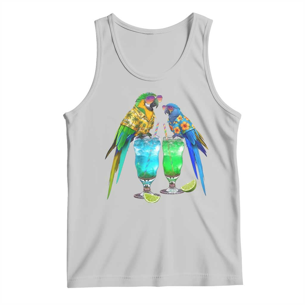 Hawaiian Parrots Drinking Margaritas Tank Top Beach Vacation Gift