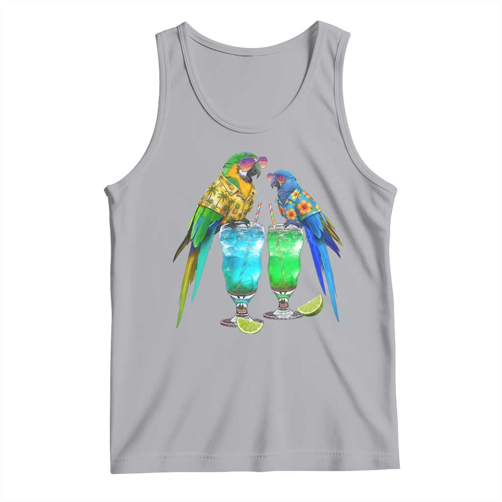 Hawaiian Parrots Drinking Margaritas Tank Top Beach Vacation Gift
