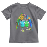 Hawaiian Parrots Drinking Margaritas Toddler T Shirt Beach Vacation Gift