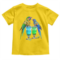 Hawaiian Parrots Drinking Margaritas Toddler T Shirt Beach Vacation Gift