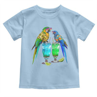 Hawaiian Parrots Drinking Margaritas Toddler T Shirt Beach Vacation Gift