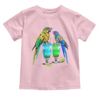 Hawaiian Parrots Drinking Margaritas Toddler T Shirt Beach Vacation Gift