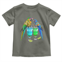 Hawaiian Parrots Drinking Margaritas Toddler T Shirt Beach Vacation Gift