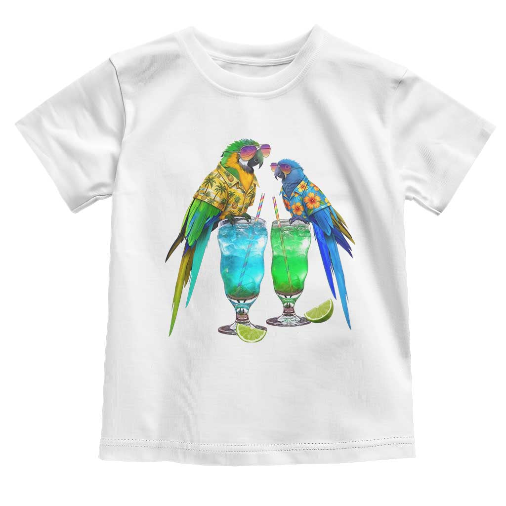 Hawaiian Parrots Drinking Margaritas Toddler T Shirt Beach Vacation Gift