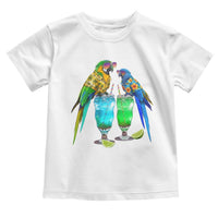 Hawaiian Parrots Drinking Margaritas Toddler T Shirt Beach Vacation Gift