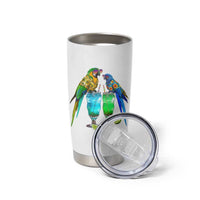 Hawaiian Parrots Drinking Margaritas Tumbler Cup Beach Vacation Gift